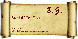 Burián Zia névjegykártya